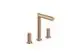 AXOR-HG-AXOR-Uno-3-Loch-Waschtischarmatur-200-mit-Zerogriffen-und-Zugstangen-Ablaufgarnitur-Brushed-Red-Gold-45133310 gallery number 1